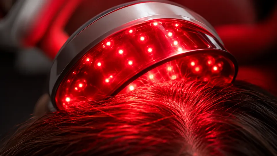 Imagem ilustrativa de LED capilar sobre o couro cabeludo